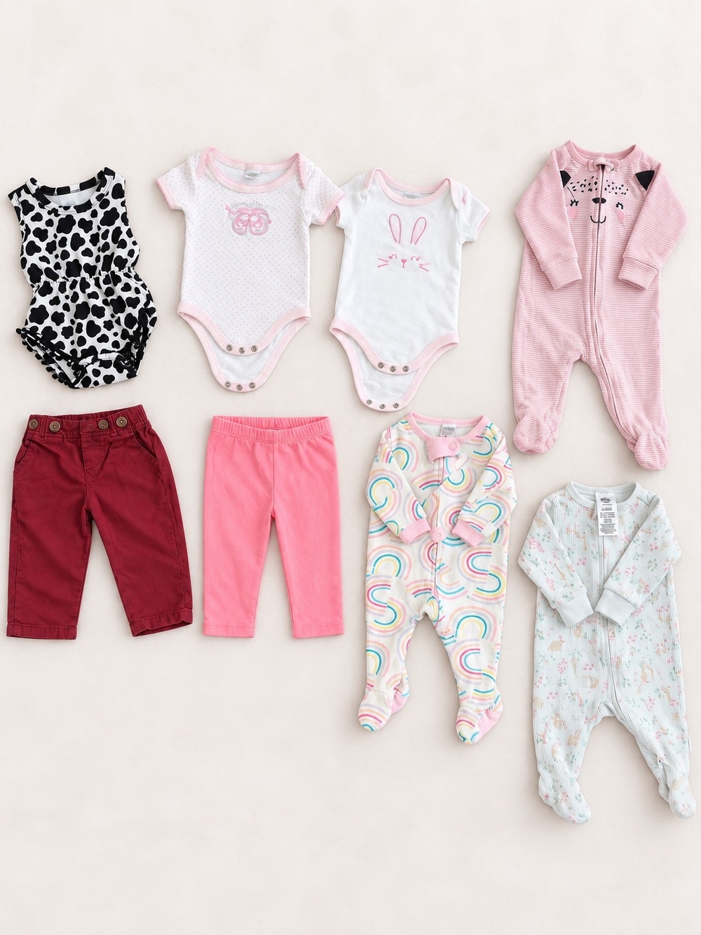 Baby Girl 0-6 Month Assorted Bundle 8 Piece